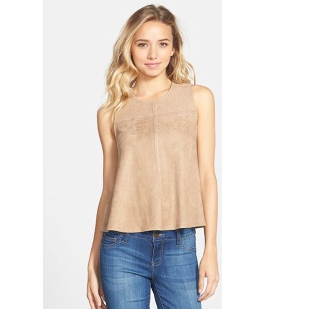 Faux Suede Tan Top